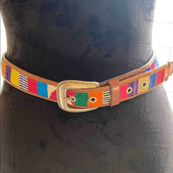 Fossil Accessories - FOSSIL LEATHER Multi Color Embroidered Belt